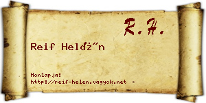 Reif Helén névjegykártya