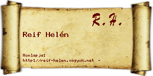 Reif Helén névjegykártya
